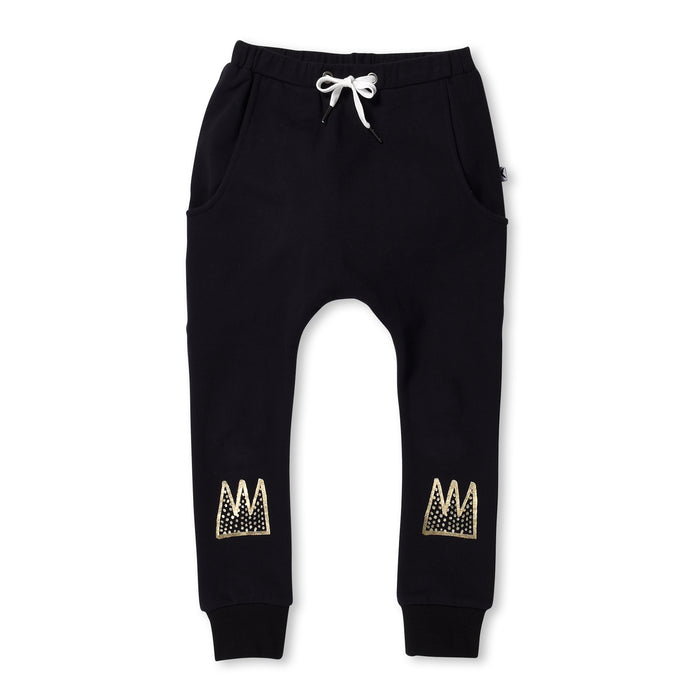 Minti Party Crown Furry Trackies (Black)