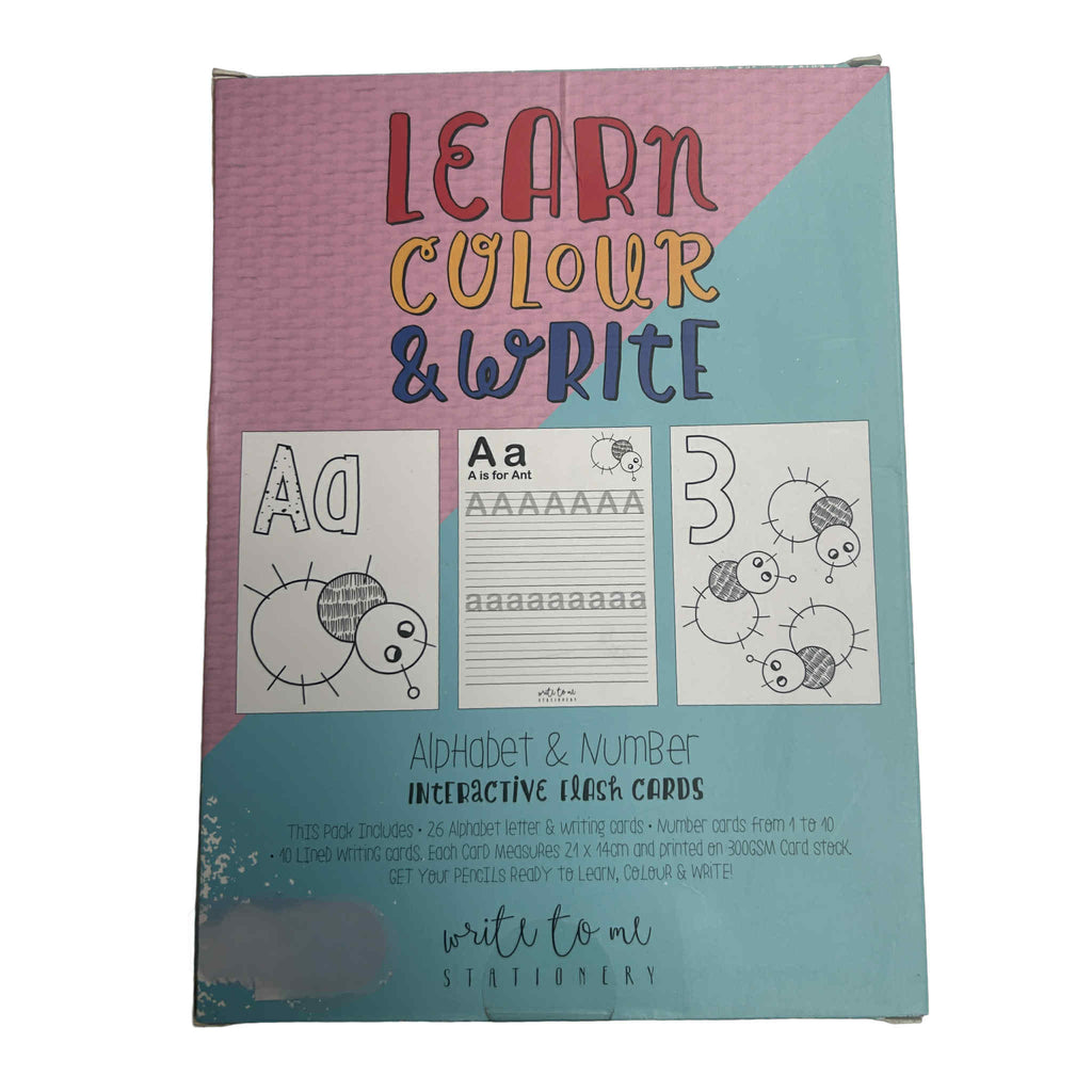 Learn, Colour & Write - Alphabet & Number Flash Cards
