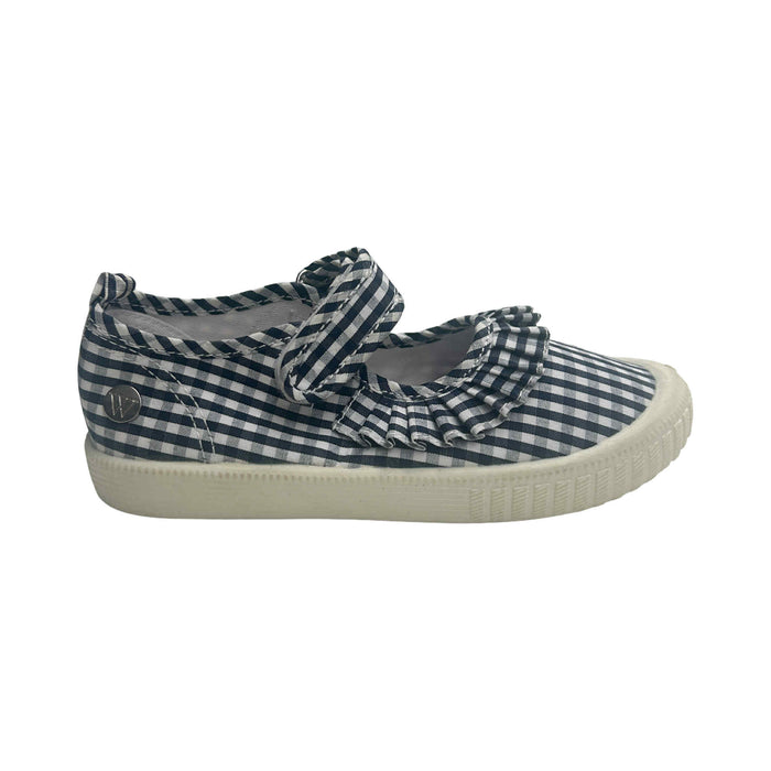 Walnut Classic MJ Frill (Navy White Gingham)