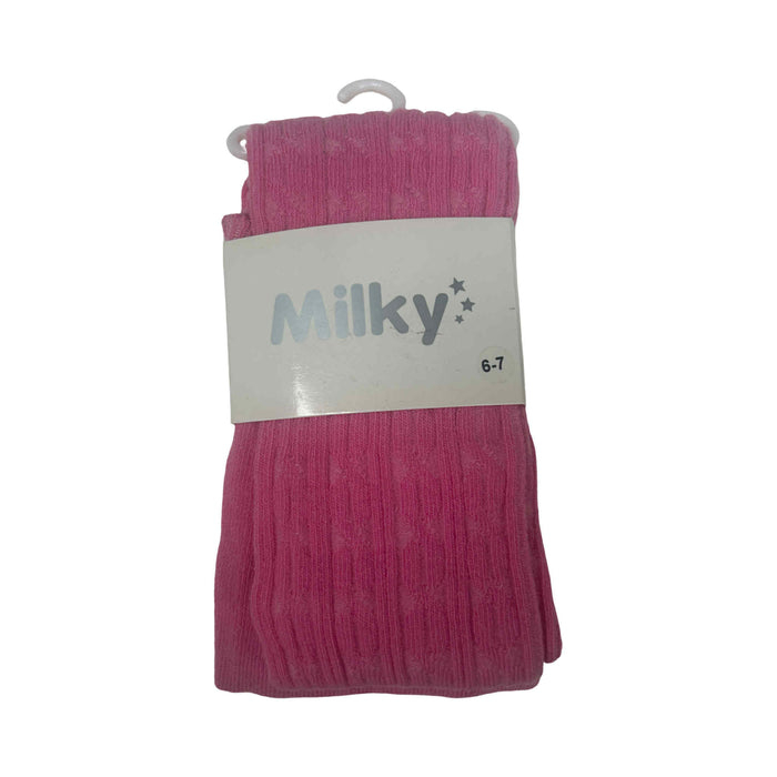 Milky Jaquard Tight (Pink) - Size6-7yr