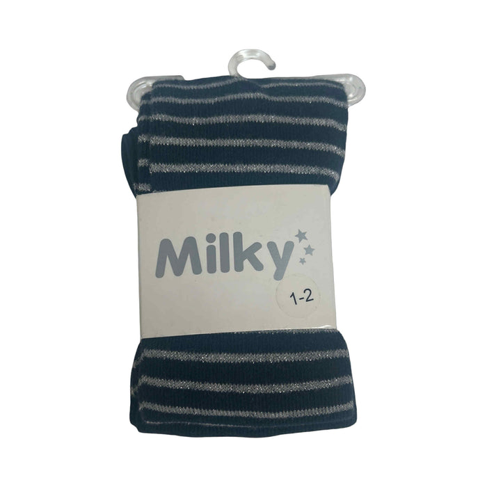 Milky Lurex Stripe Tight (Navy Silver Lurex) S.S