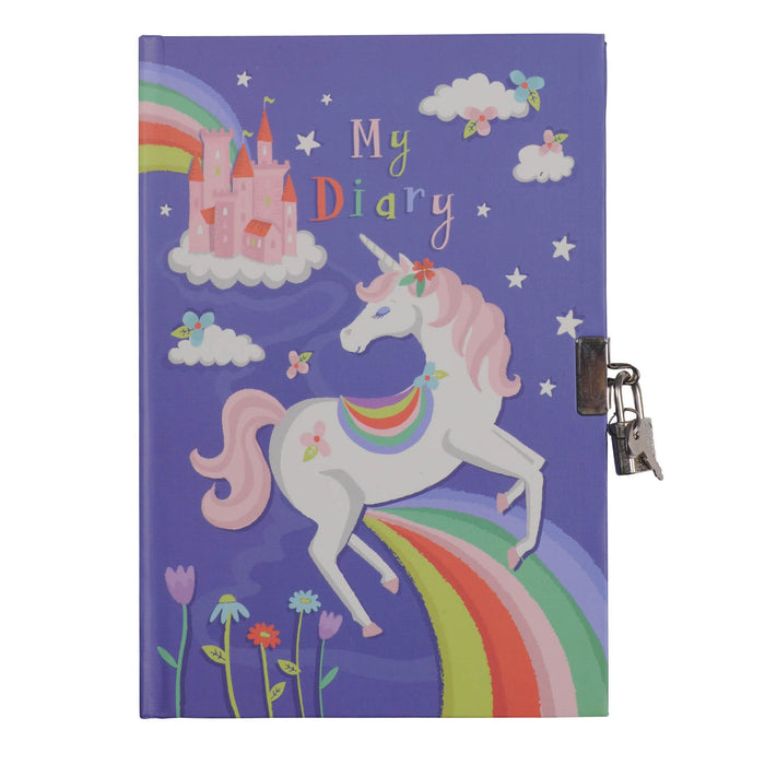 Lockable Diary - Unicorn Rainbows