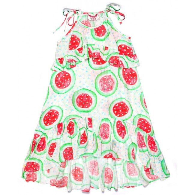 Double Frill Maxi Dress - Watermelon Hearts