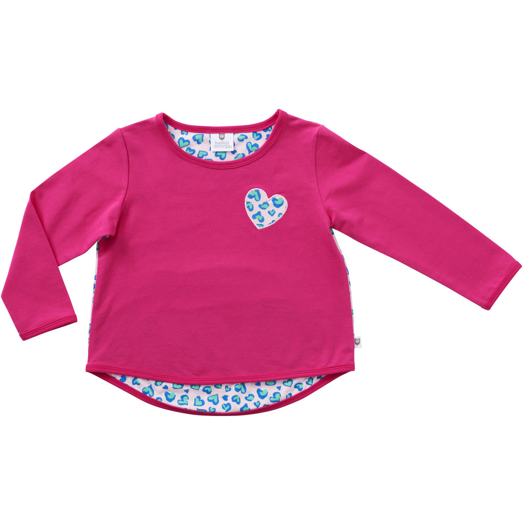 Hootkid Ditsy Heart Sweater (Hot Pink) Kids Threads and Trends