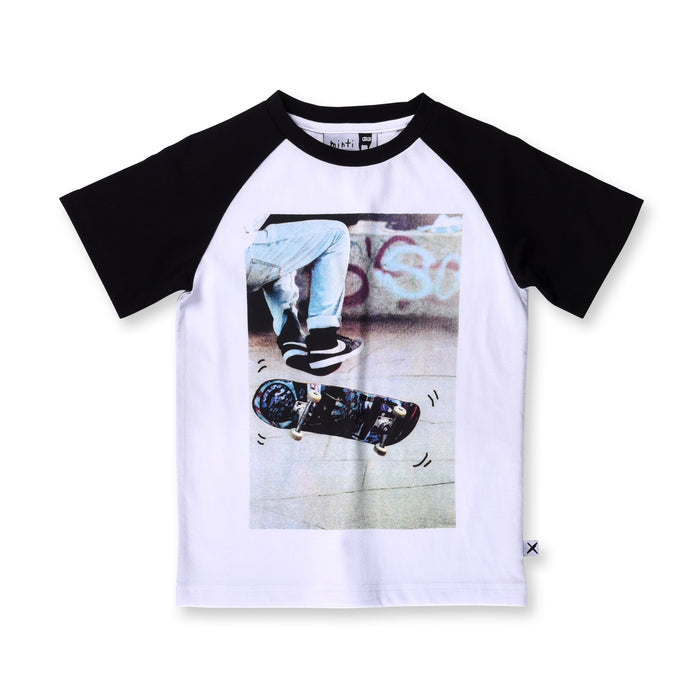 Minti Skate Park Raglan Tee (White/Black)