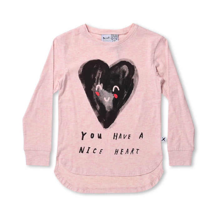 Minti Nice Heart Tee (Pink Marle)