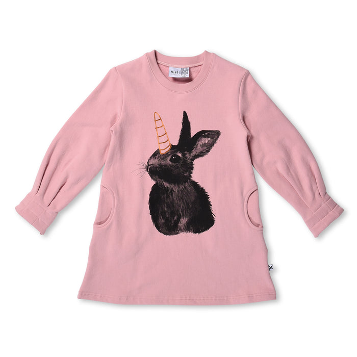 Minti Uni-bunny Furry Dress (Muted Pink)