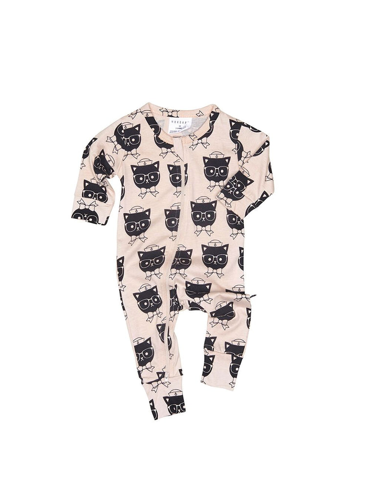 Huxbaby Sailor Cat Zip Romper (Rose)