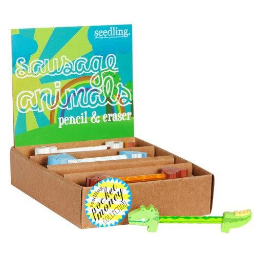 Seedling Sausage Animals Pencil & Eraser