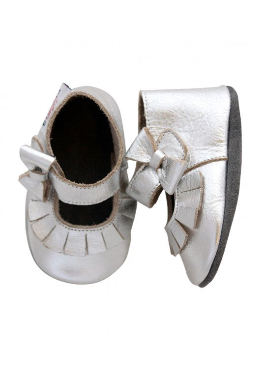 Little Circus Bow & Tassel Mary Janes (Silver)
