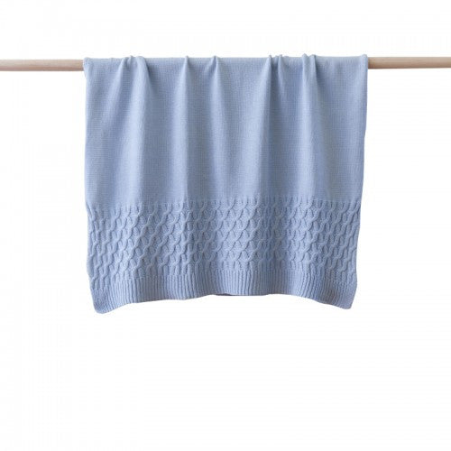 Soft Knit Blue Baby Blanket
