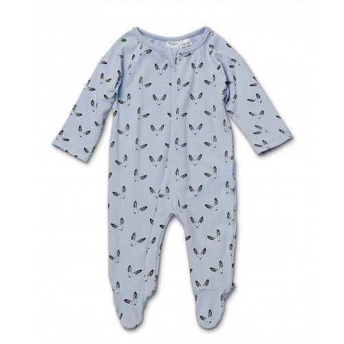 Walnut Ziggy Zip Onesie Bunny (Blue)